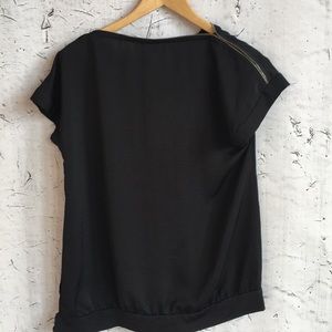 Fred David Tops - FRED DAVID BLACK ZIPPER BLOUSE M Fred David Tops - FRED DAVID BLACK ZIPPER BLOUSE M